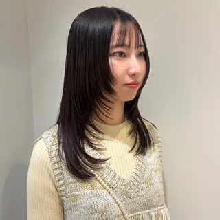 セミロング パーマ ダウンパーマ特化💎 ボブ・レイヤーりなのヘアスタイル
