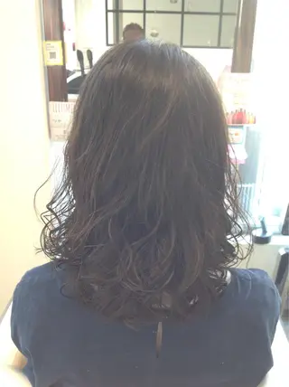 ミディアム パーマ ヘアアレンジ 榎園 由美のヘアスタイル