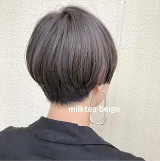 ショート カラー ボブ♡柔らかいカラー 實松栞理のヘアスタイル