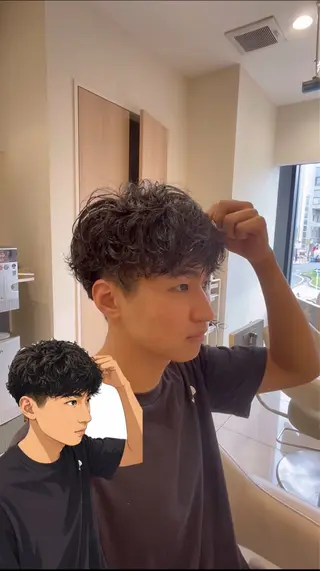パーマ メンズ メンズパーマ特化型 美容師/荒井海音のヘアスタイル