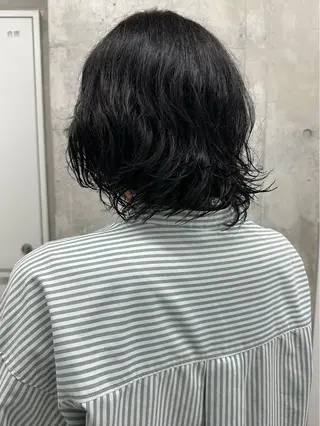 ミディアム ボブ/ゆるふわ ボブパーマ/とういのヘアスタイル
