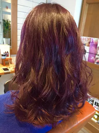 ミディアム セミロング カラー 若杉 諒のヘアスタイル