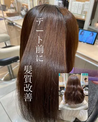 ロング 縮毛矯正、髪質改善/ 松田 龍之介のヘアスタイル