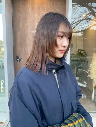 ミディアム カラー qpulaあいみ 透明感カラーのヘアスタイル