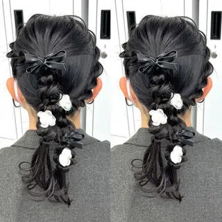 ロング ヘアアレンジ ヘアメ🎀ハイトーン 🩵エクステ🪄しほのヘアスタイル