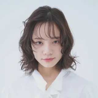 ミディアム カラー ヘアアレンジ 韓国×艶髪 さきのヘアスタイル