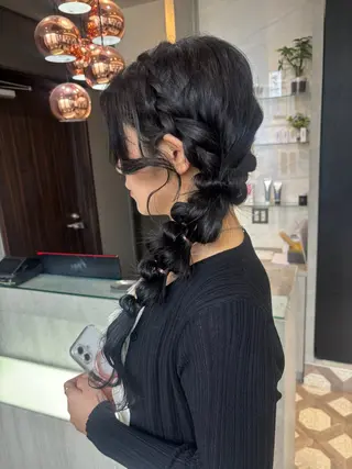 ヘアアレンジ ブリーチなしWカラー ヘアセット菜希のヘアスタイル