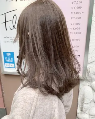 ミディアム カラー 樫原裕二/似合わせ カット/透明感カラーのヘアスタイル