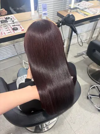 ロング カラー 💗愛され暖色💗 ピンク/レッド💗のヘアスタイル