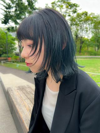 ミディアム カラー 顔周りレイヤー/ボブ 銀座✨中野まさひろのヘアスタイル