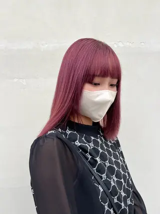 ミディアム カラー 中谷 あずみのヘアスタイル