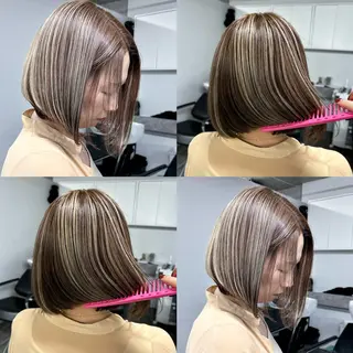ミディアム カラー ブリーチ🐰インナー ♡ハイライト♡綾🐰のヘアスタイル