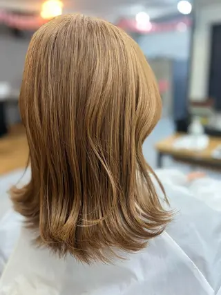 ミディアム カラー パーマ THE PARK キシオカのヘアスタイル