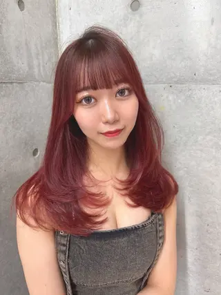 セミロング カラー shion 透明感カラーのヘアスタイル