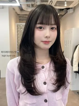 セミロング 元平 未祐のヘアスタイル