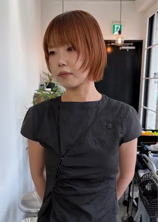 ミディアム カラー レイヤーボブ/ 艶カラー/サナ🌼のヘアスタイル