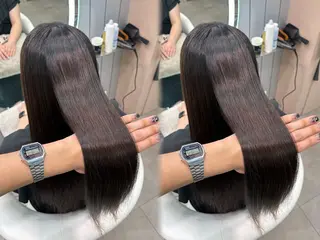 ロング ヘアアレンジ 大宮縮毛矯正🩵 レイヤー 佐藤和のヘアスタイル
