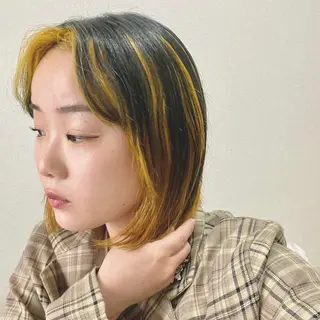 ミディアム 前田 菜奈子のヘアスタイル