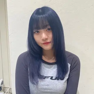 セミロング カラー 韓国ヘア AINA🐱のヘアスタイル