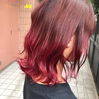 ミディアム カラー 髪質改善、エクステ 山口卓哉のヘアスタイル