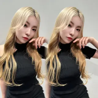 ロング カラー 韓国ハイレイヤー ハッシュカット特化のヘアスタイル