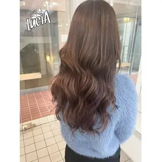 カラー ヘアアレンジ ロング エクステ7:30〜 LuciA\5900のヘアスタイル