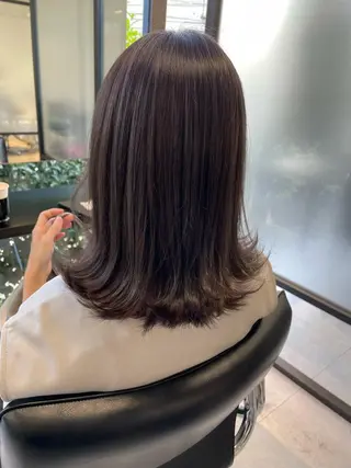 ミディアム カラー ヘアアレンジ 髪質改善×ハイトーン 中田啄也のヘアスタイル