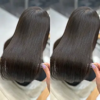 ロング カラー 髪質改善🩵縮毛矯正 代々木/木下のヘアスタイル