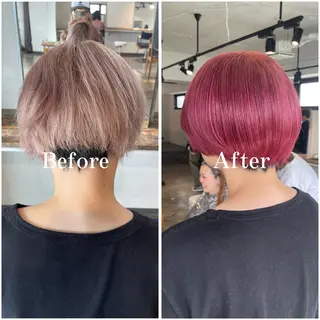 ショート カラー ムラ修正/ ハイトーン💖Riaのヘアスタイル
