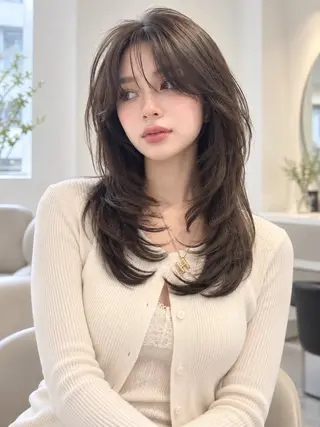 ミディアム カラー 🦋韓国girly 艶髪矯正🦋凛太郎のヘアスタイル