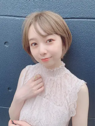 ミディアム カラー パーマ ヘアアレンジ 【公式】amble luxe池袋東口🩷のヘアスタイル