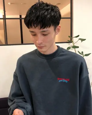 ショート パーマ メンズ 柳田 駿のヘアスタイル