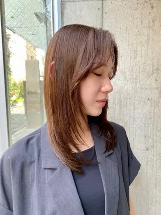 セミロング カラー 似合わせレイヤー/ ケアパーマ/高倉のヘアスタイル