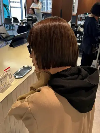ショート ぱつっとボブ/ ボブ特化/タッセルのヘアスタイル