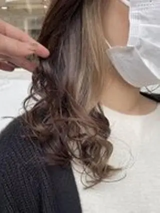ミディアム 髪質改善カラー透明感 ダブルカラー幕田のヘアスタイル
