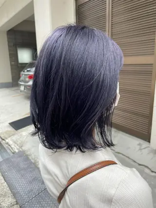 ミディアム カラー やまさきえりこ ニュアンスパーマのヘアスタイル