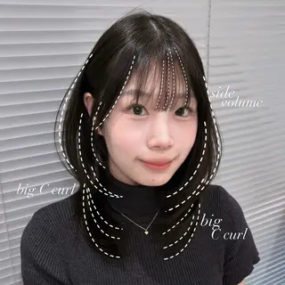ミディアム navi/レイヤー ハッシュカット/愛華のヘアスタイル