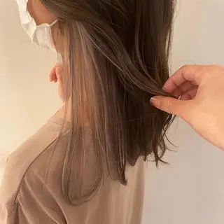 ミディアム カラー 美髪矯正 韓国レイヤーのヘアスタイル
