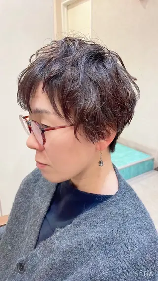 ショート パーマ カラー/フリーランス 鈴木 亜紀子のヘアスタイル