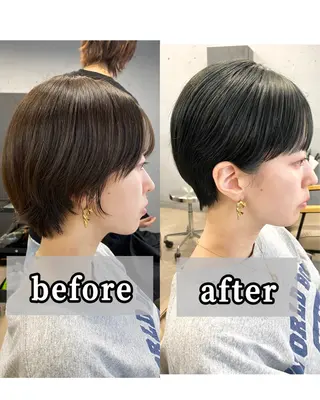 ショート カラー 白髪ぼかし/ショート /ミニボブだいじのヘアスタイル