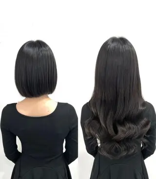 カラー ロング 💎エクステ× 🩵カラーBIZEのヘアスタイル