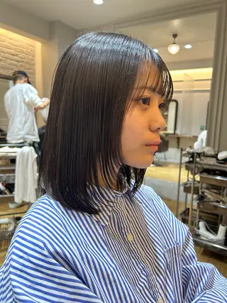 ミディアム 【艶ｶﾗｰ/ｼｮｰﾄ 】田原 愛菜🐯のヘアスタイル