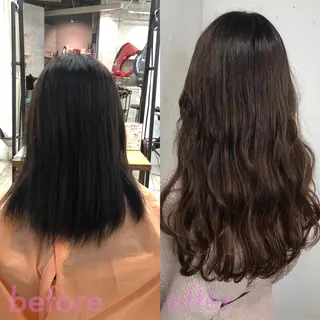 ロング カラー パーマ ヘアアレンジ 八巻 晴香のヘアスタイル