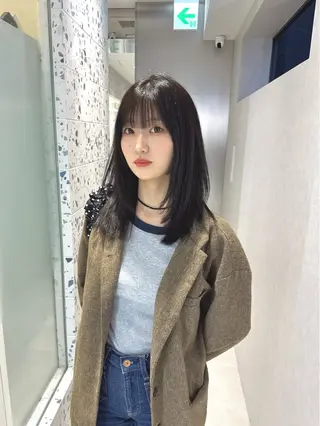 セミロング カラー 矢野 晃平のヘアスタイル