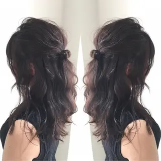 ロング カラー パーマ 中間 将人のヘアスタイル