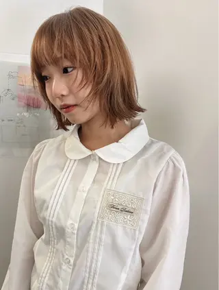 ミディアム カラー ベージュカラー 🎀 ナナのヘアスタイル
