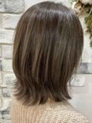 ミディアム 髪質改善カラー透明感 ダブルカラー幕田のヘアスタイル