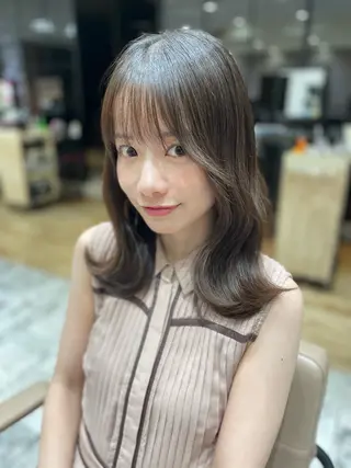 ミディアム 前髪顔まわりカット 🌈中村海聖のヘアスタイル