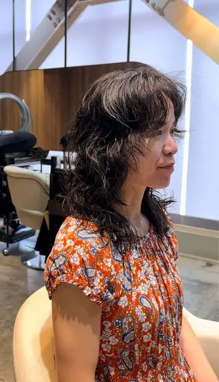 セミロング パーマ 高山 大樹のヘアスタイル