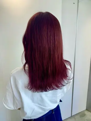 セミロング カラー ヘアアレンジ 新宿♥ハッシュカット 暖色カラー♥Unaのヘアスタイル